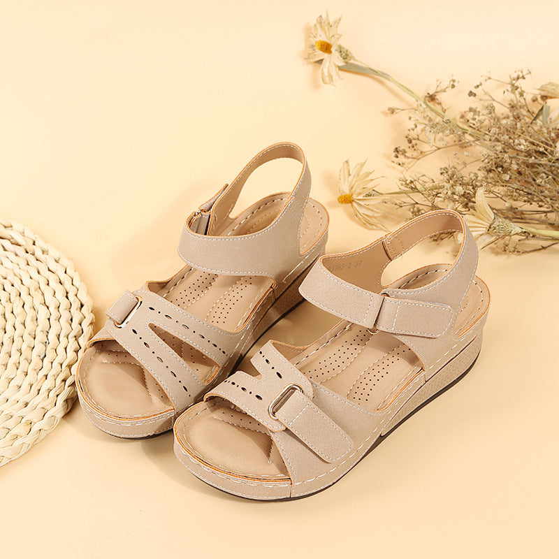Sandali Donna con Zeppa e Fibbia — Eleganti, Comode e Traspiranti Tutto il Giorno