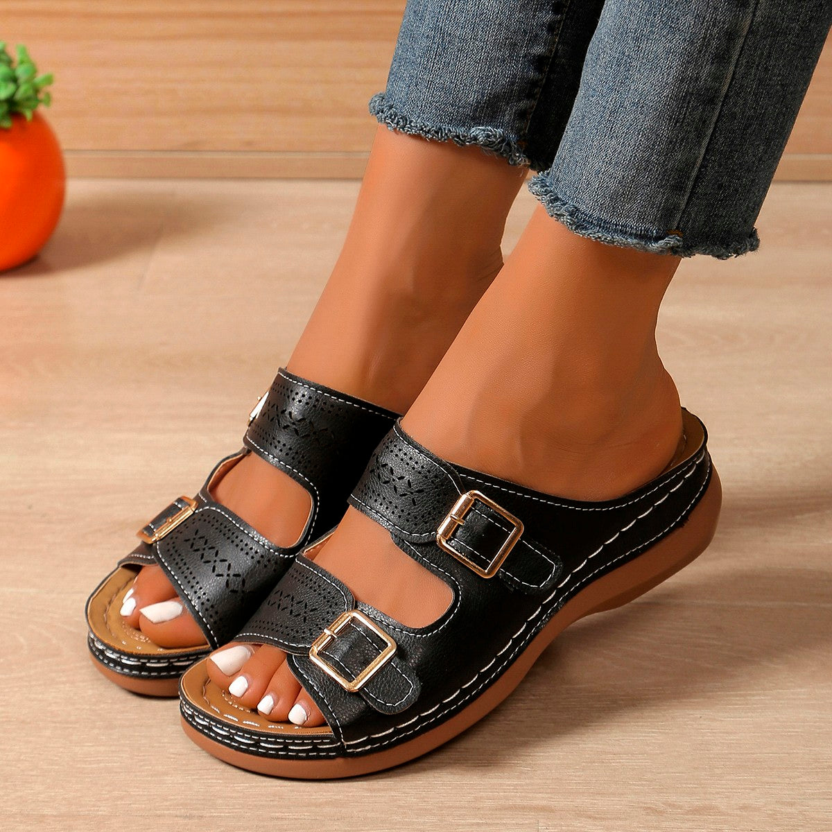 Sandali Donna Comfort Regolabile — Eleganti e Facili da Indossare