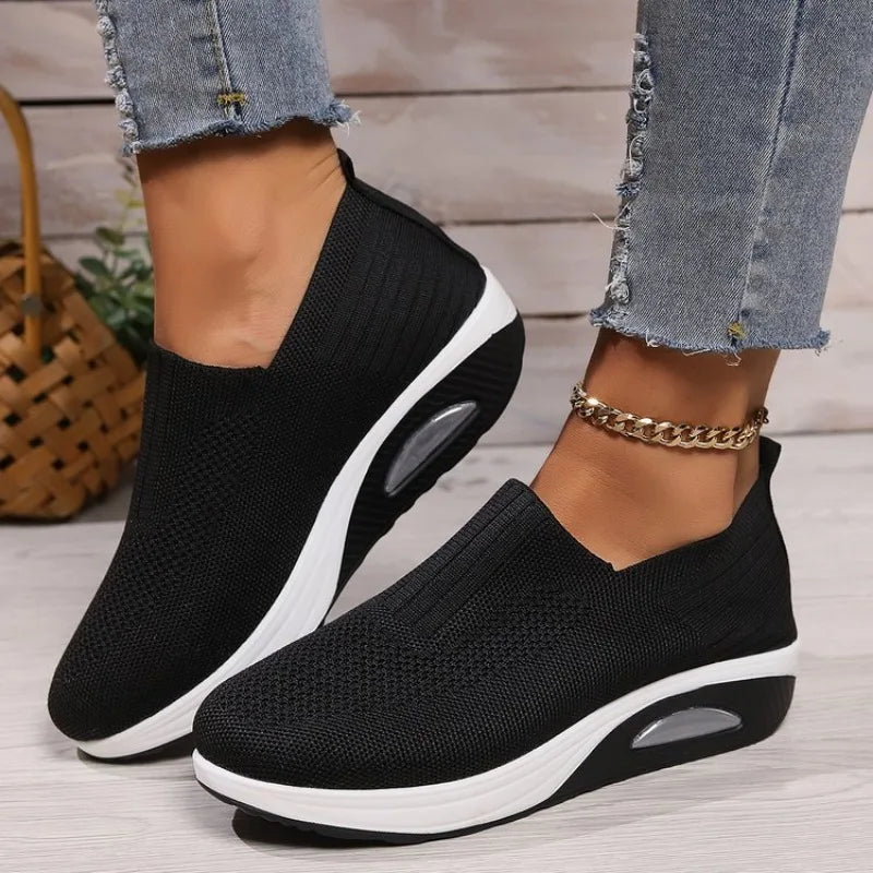 Scarpe Donna da Passeggio con Piattaforma - Slip-On Traspiranti con Camera d'Aria