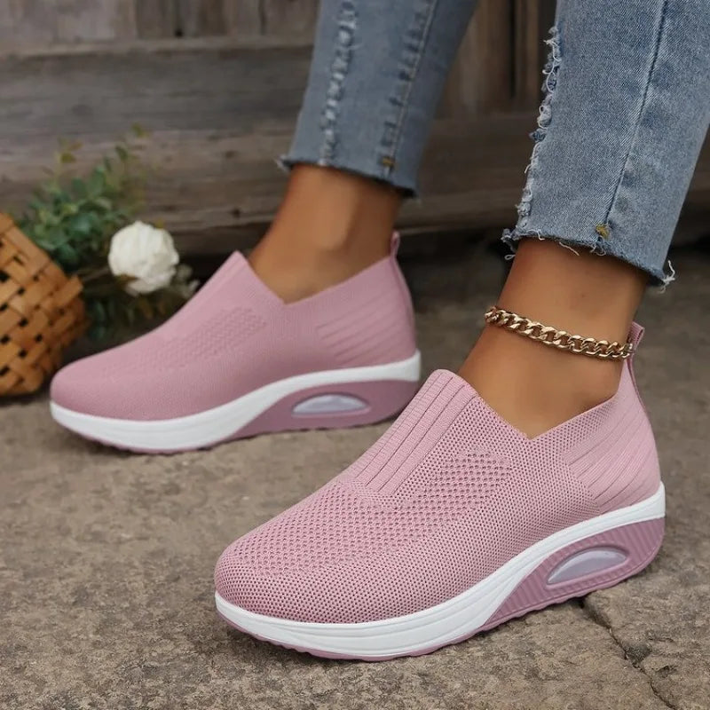 Scarpe Donna da Passeggio con Piattaforma - Slip-On Traspiranti con Camera d'Aria