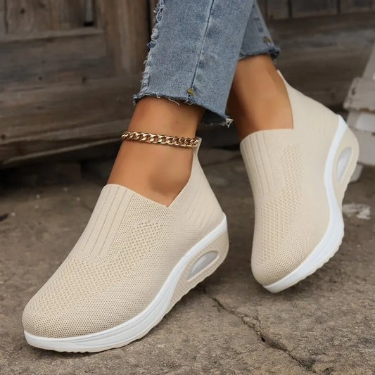 Scarpe Donna da Passeggio con Piattaforma - Slip-On Traspiranti con Camera d'Aria