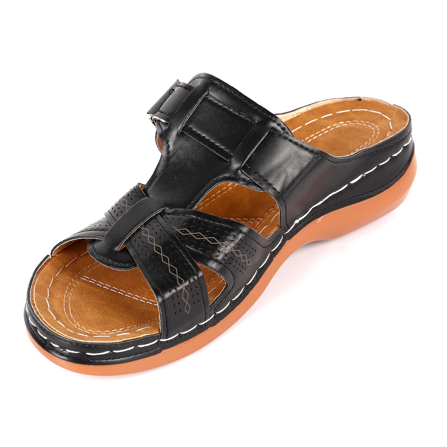 Scarpe Estive Donna con Zeppa Ergonomica e Velcro Regolabile - Comode, Traspiranti e Leggere Tutto il Giorno