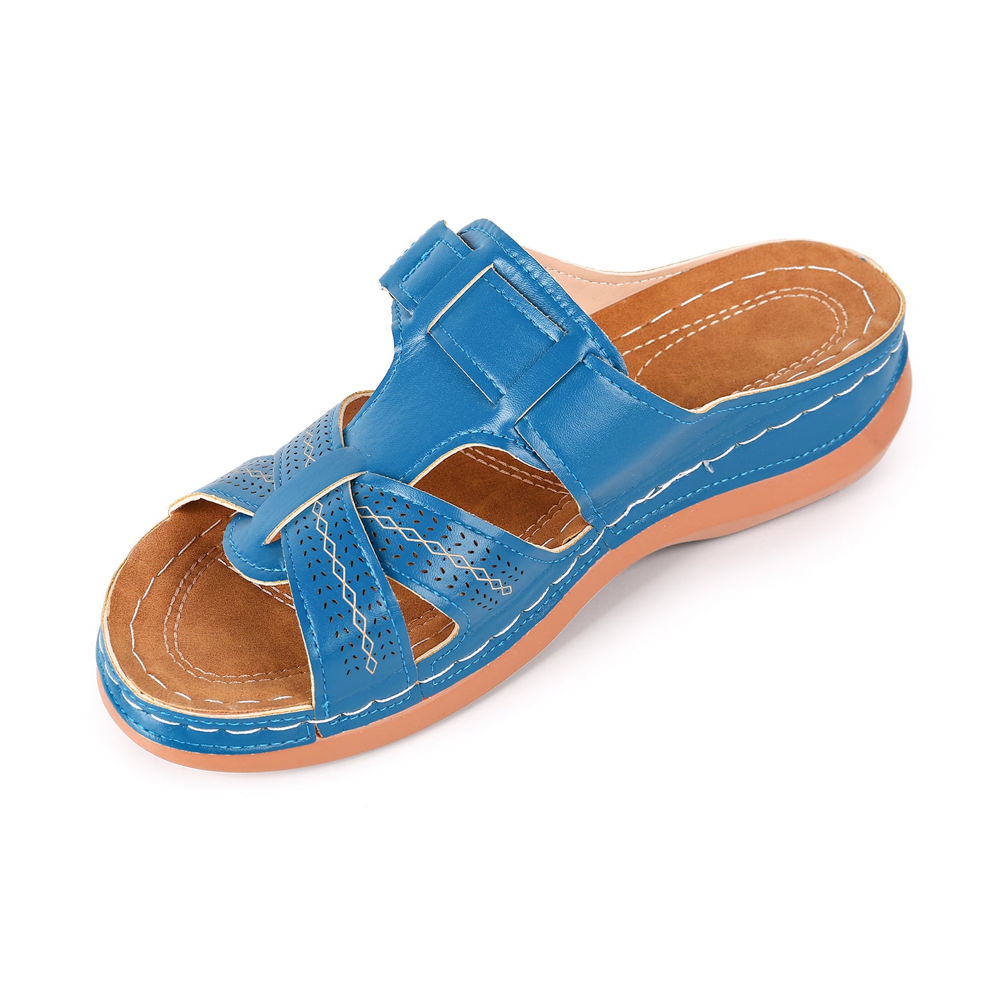 Scarpe Estive Donna con Zeppa Ergonomica e Velcro Regolabile - Comode, Traspiranti e Leggere Tutto il Giorno