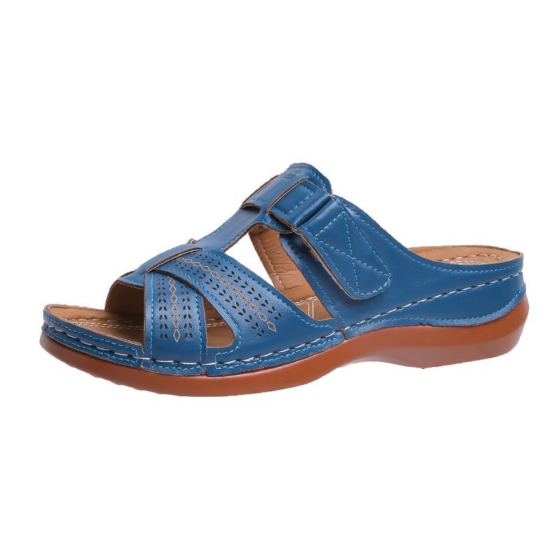 Scarpe Estive Donna con Zeppa Ergonomica e Velcro Regolabile - Comode, Traspiranti e Leggere Tutto il Giorno
