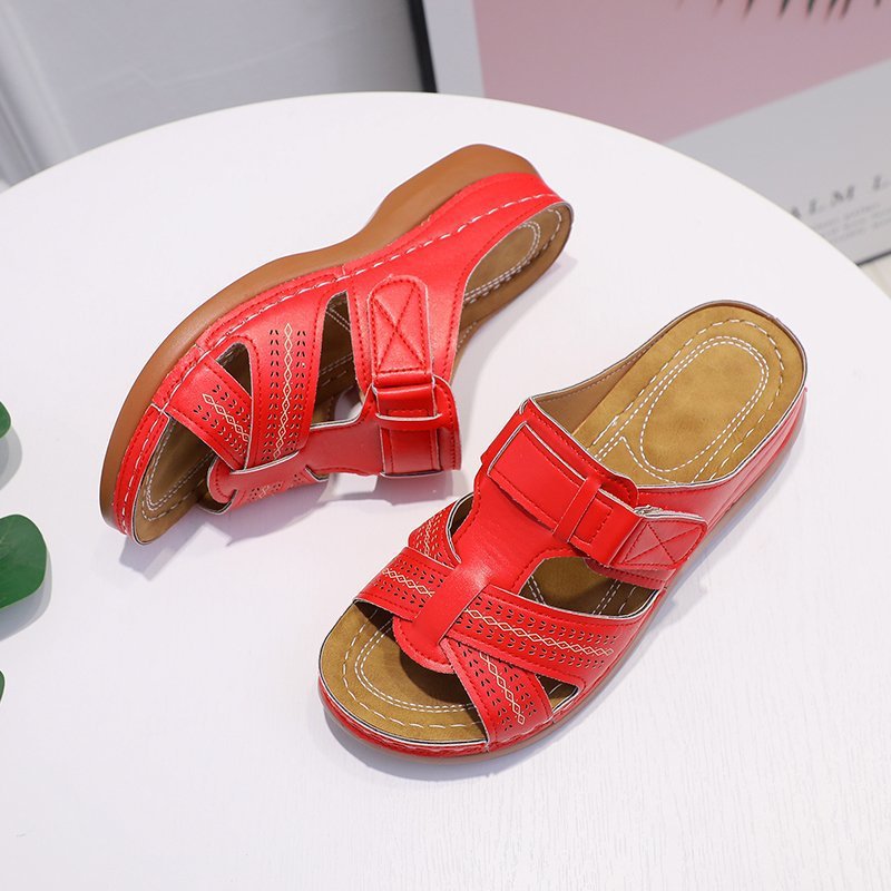 Scarpe Estive Donna con Zeppa Ergonomica e Velcro Regolabile - Comode, Traspiranti e Leggere Tutto il Giorno