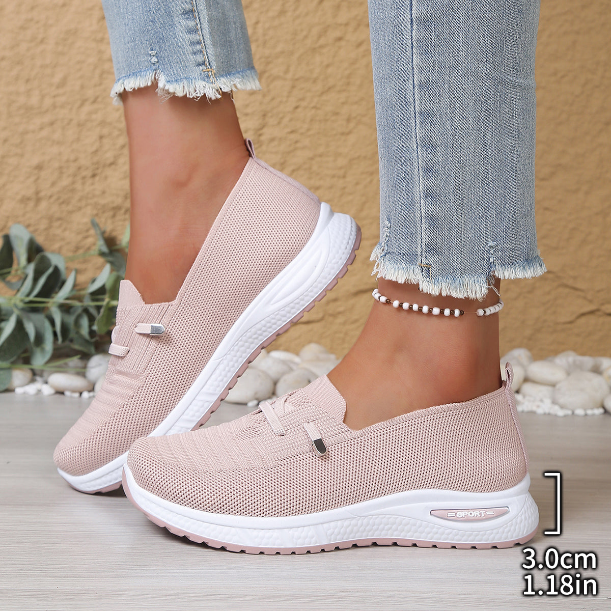 Scarpe Donna Leggere e Traspiranti - Sneaker Slip-On Comode per Camminare Tutto il Giorno